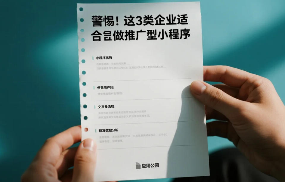 警惕!這3類企業適合做推廣型小程序